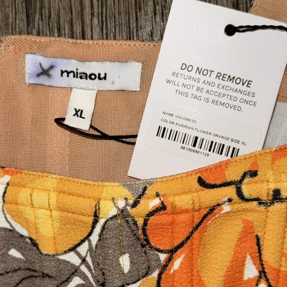 Miaou Vivi Dress in Parisian Flower Orange - Picture 7 of 11